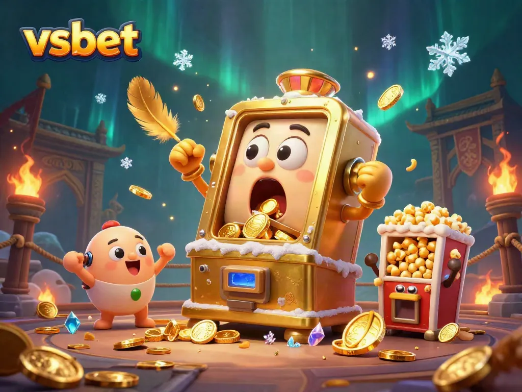 Experience the thrill of winning with VSBET, catch the excitement from slot machines showering coins.