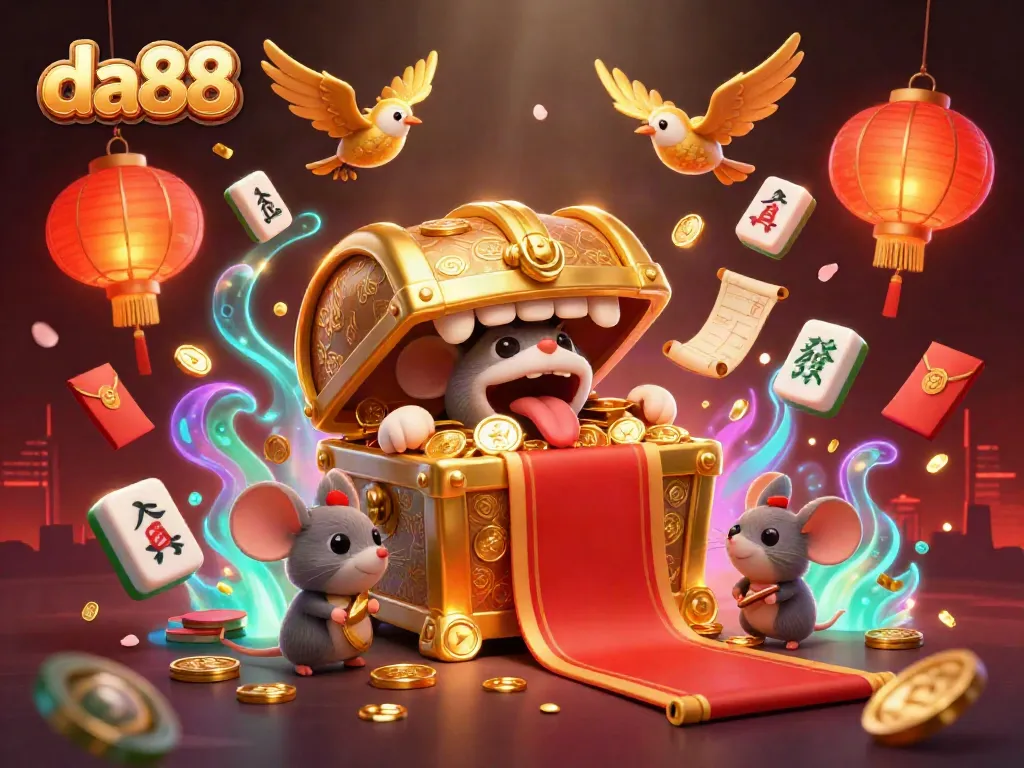 Experience the excitement of da88 with interactive casino elements, glowing treasures, and energetic characters.