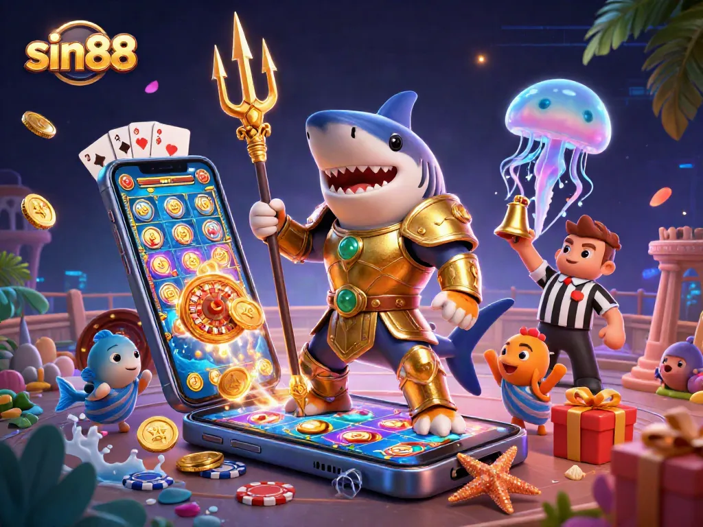 Join the thrill at sin88 with vibrant gameplay featuring a cheering underwater scene.