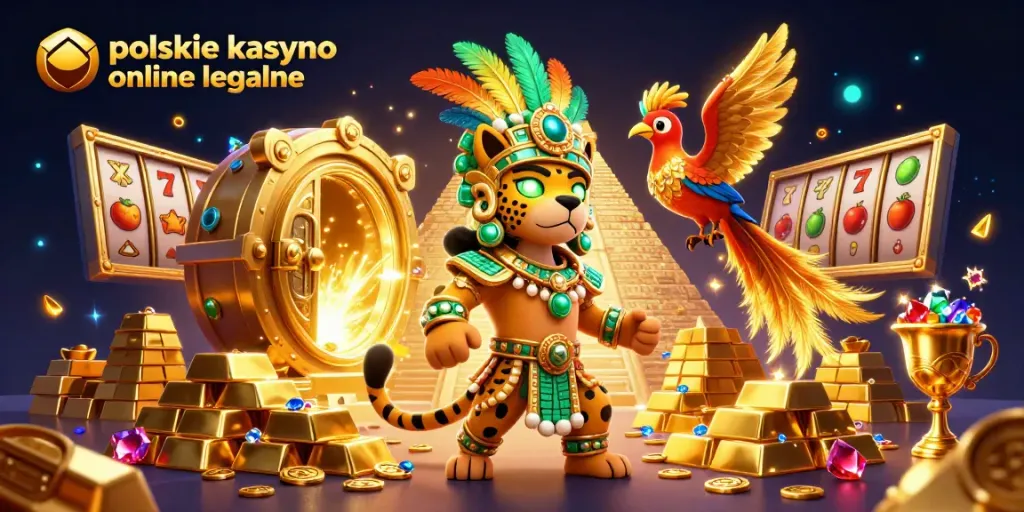 Experience the thrill of polskie kasyno online legalne with slot reels and treasure elements glistening.