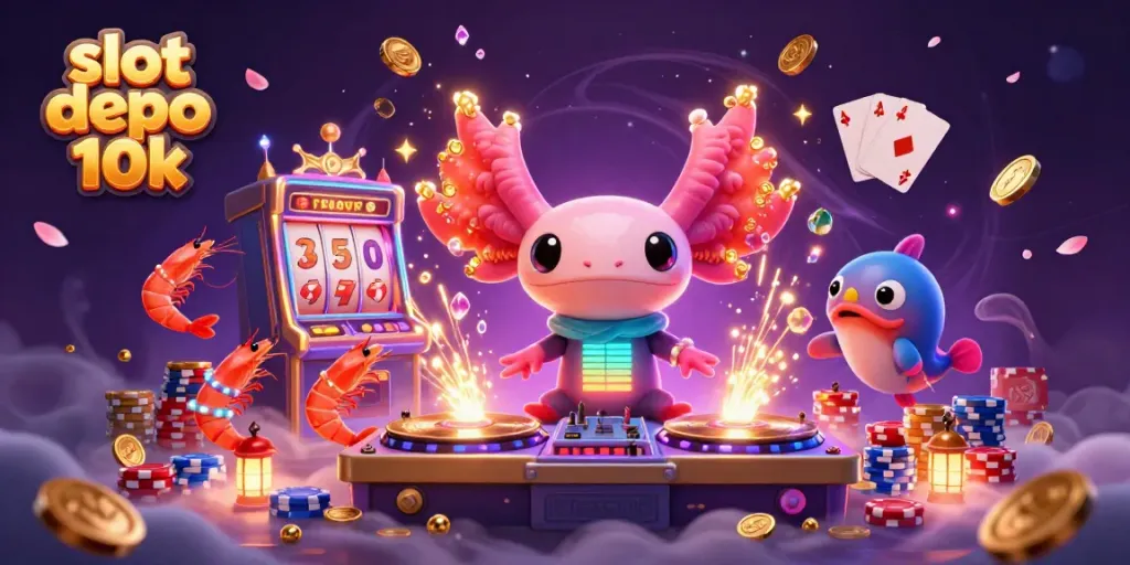 Experience thrilling slot depo 10k action with vibrant characters, sparkling coins, and dynamic game elements.
