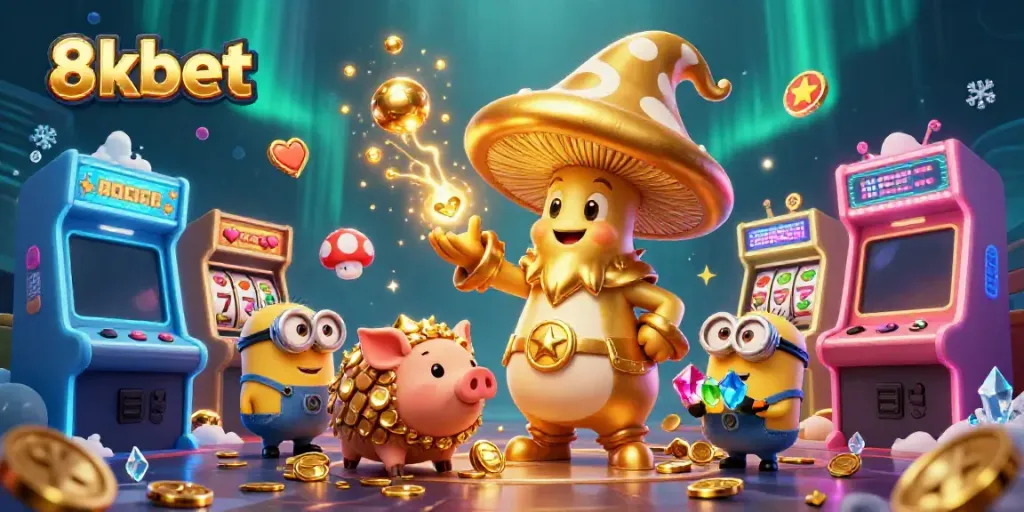Experience 8xbet's magical world of winning, where treasures and fun collide in a vibrant casino.