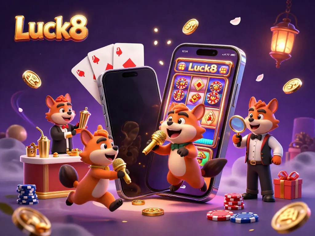 Experience the fun at Luck8's casino as hyenas entertain with comedy, drinks, and gaming excitement.