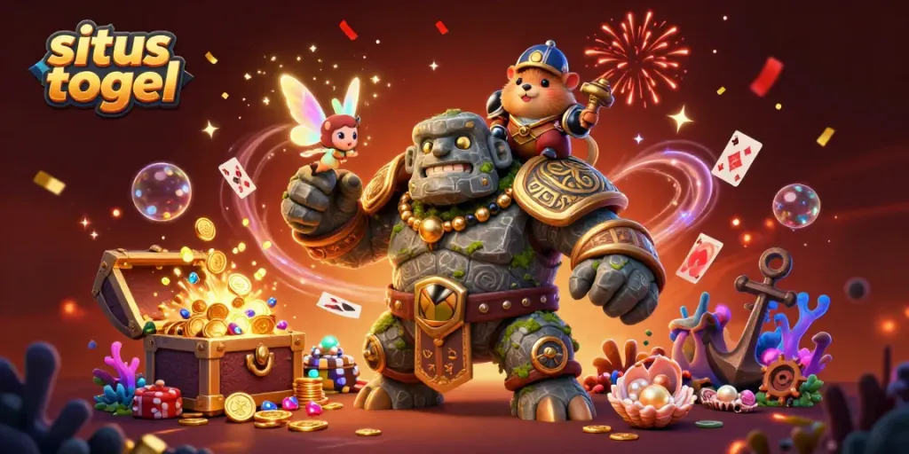 Experience the excitement with situs togel's vibrant gaming elements and characters in action.