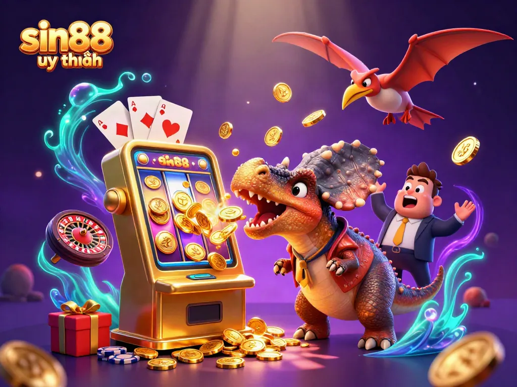 Experience thrilling wins at sin88 uy tín with a dynamic jackpot scene featuring unique 3D characters.