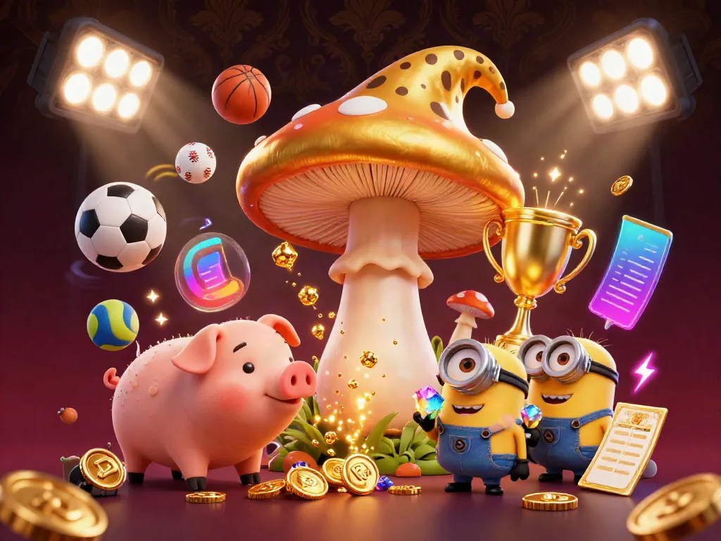 Experience winning at cwin with a vibrant 3D illustration of a magical wizard and sports elements.