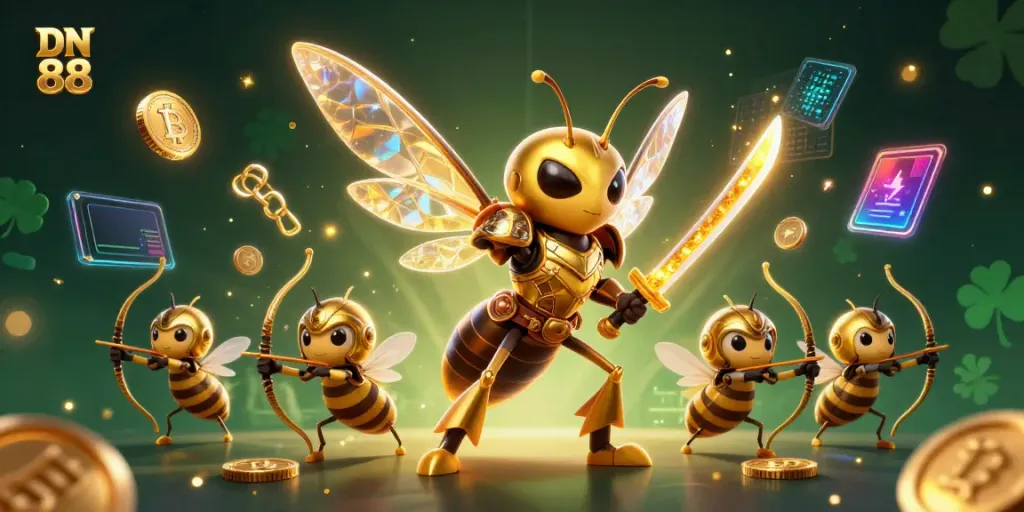 Engage in thrilling gameplay at DN 88 with colorful 3D gaming characters and dynamic crypto elements.