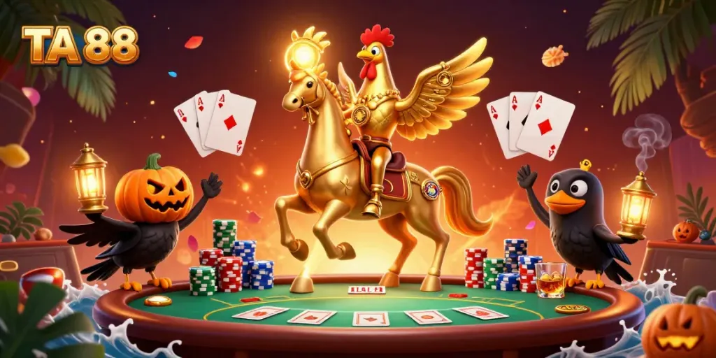 Engage with winning strategies at TA 88, where a golden rooster and its companions bring casino magic alive.