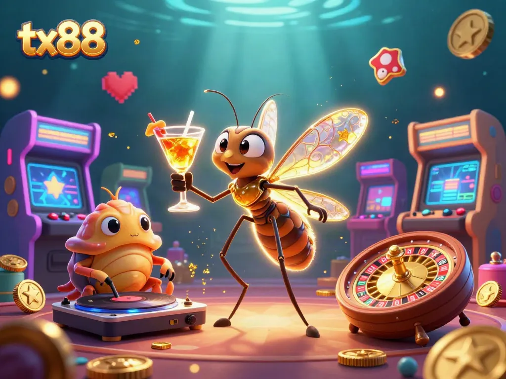Experience thrilling wins at tx88, featuring a vibrant casino scene with engaging game elements.