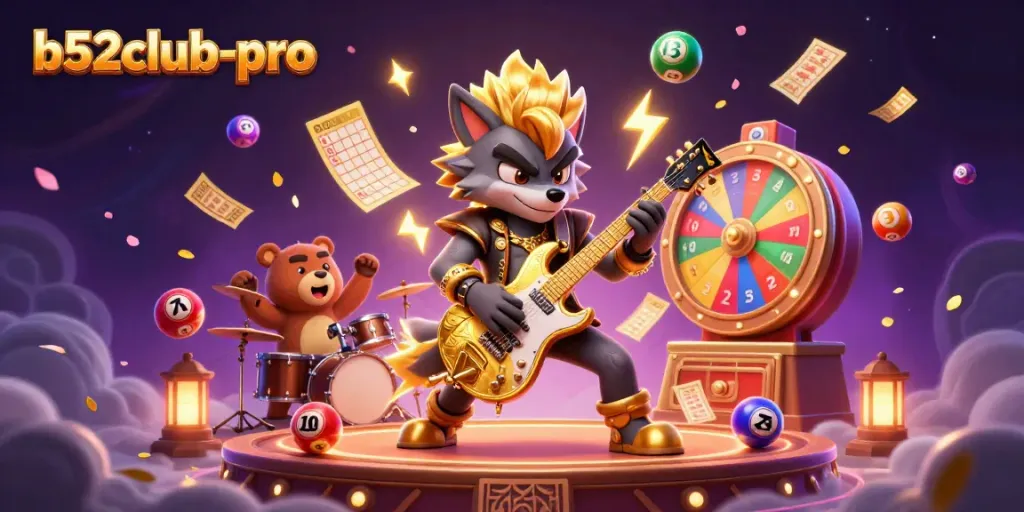 Experience thrilling moments with b52club-pro in this vibrant 3D casino scene.
