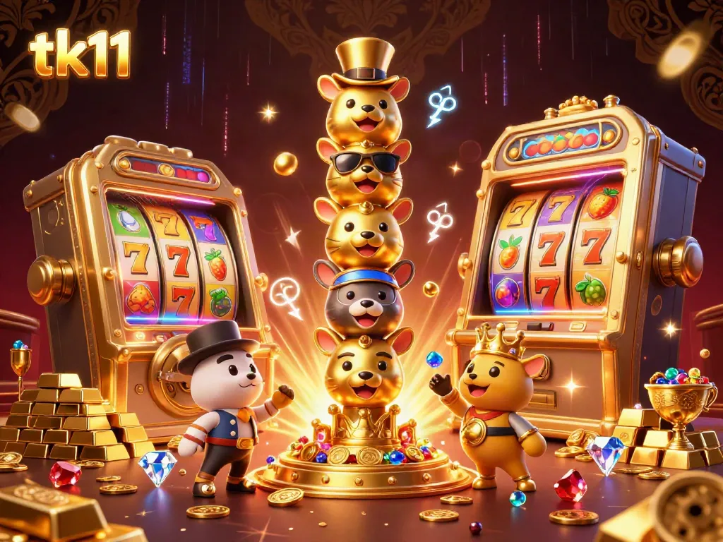 Win big at the tk11 casino with vibrant golden treasures and interactive game elements.