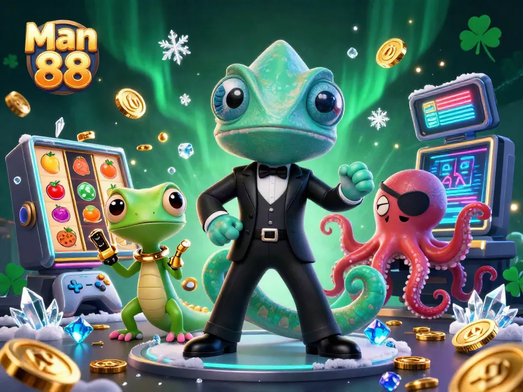 Experience the thrill of gaming with Man 88 featuring dynamic characters in an exciting casino scene.