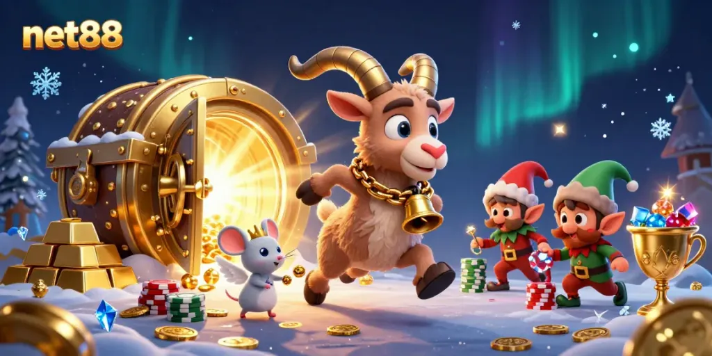 Experience the thrilling excitement of net88 with interactive casino characters in a vibrant 3D environment.